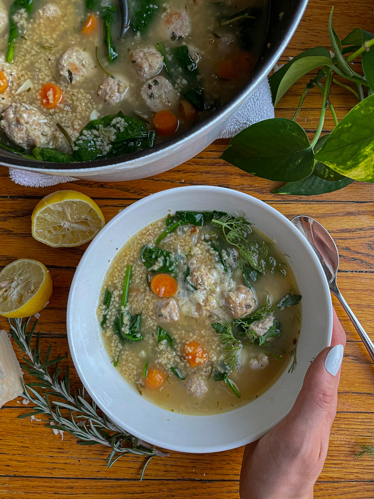 Turkey Meatball Italian Wedding Soup - SueBee Homemaker